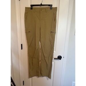 L.L. Bean Mens Hiking Pants Outdoor Cargo Zip‎ Pockets 34x34 Beige